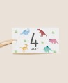 Étiquette rectangulaire pour les anniversaires de dinosaures