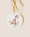 Round birthday label fairy princesses