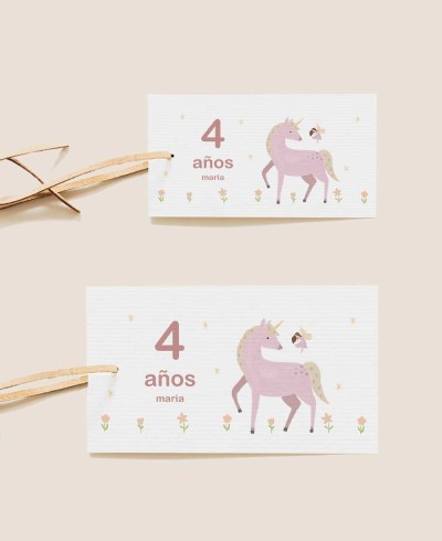 Tamanhos retangulares aniversário rosa princesa etiquetas