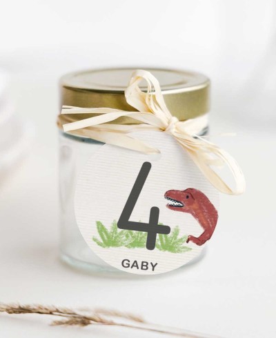 Round Labels for Dinosaur Birthday Details