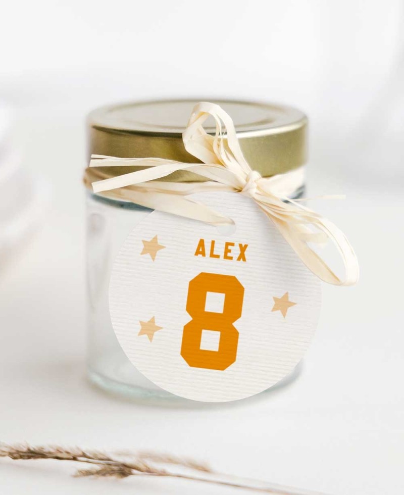 Etichetta circolare per compleanno basket