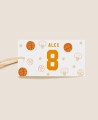 Rectangular label for basketball birthday