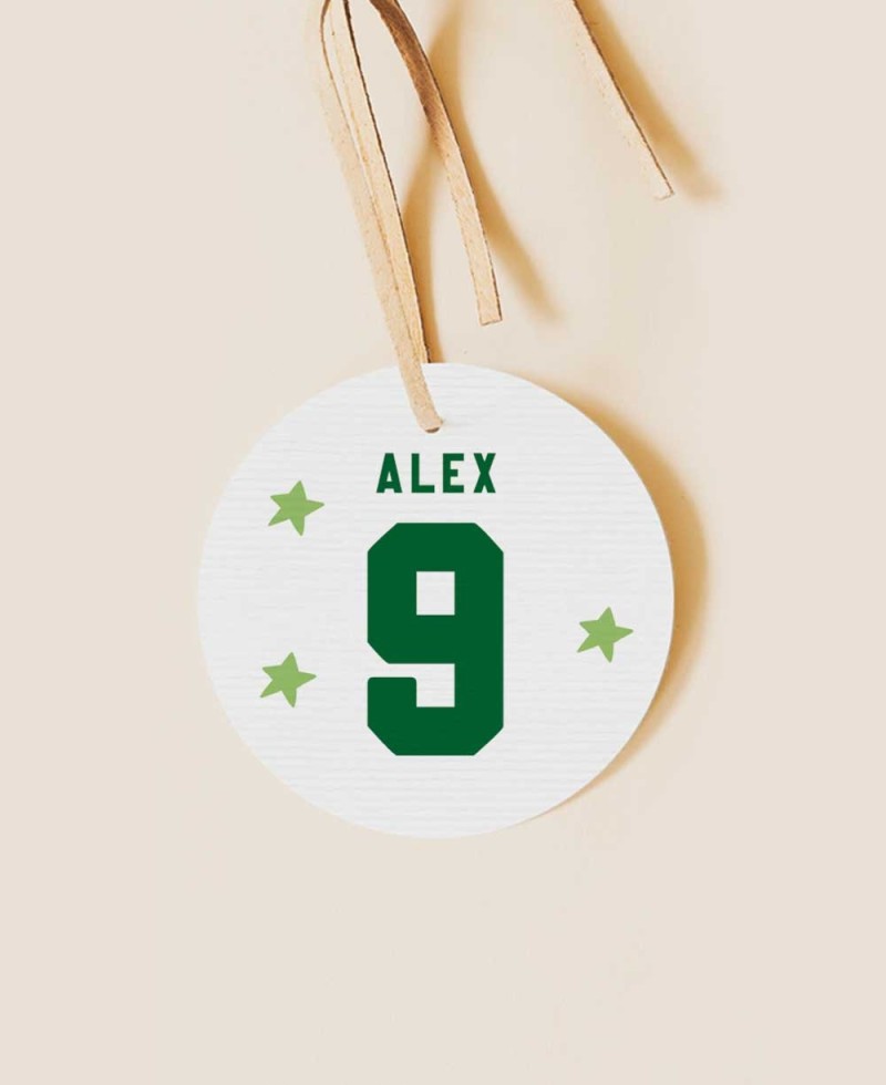 Round birthday football label