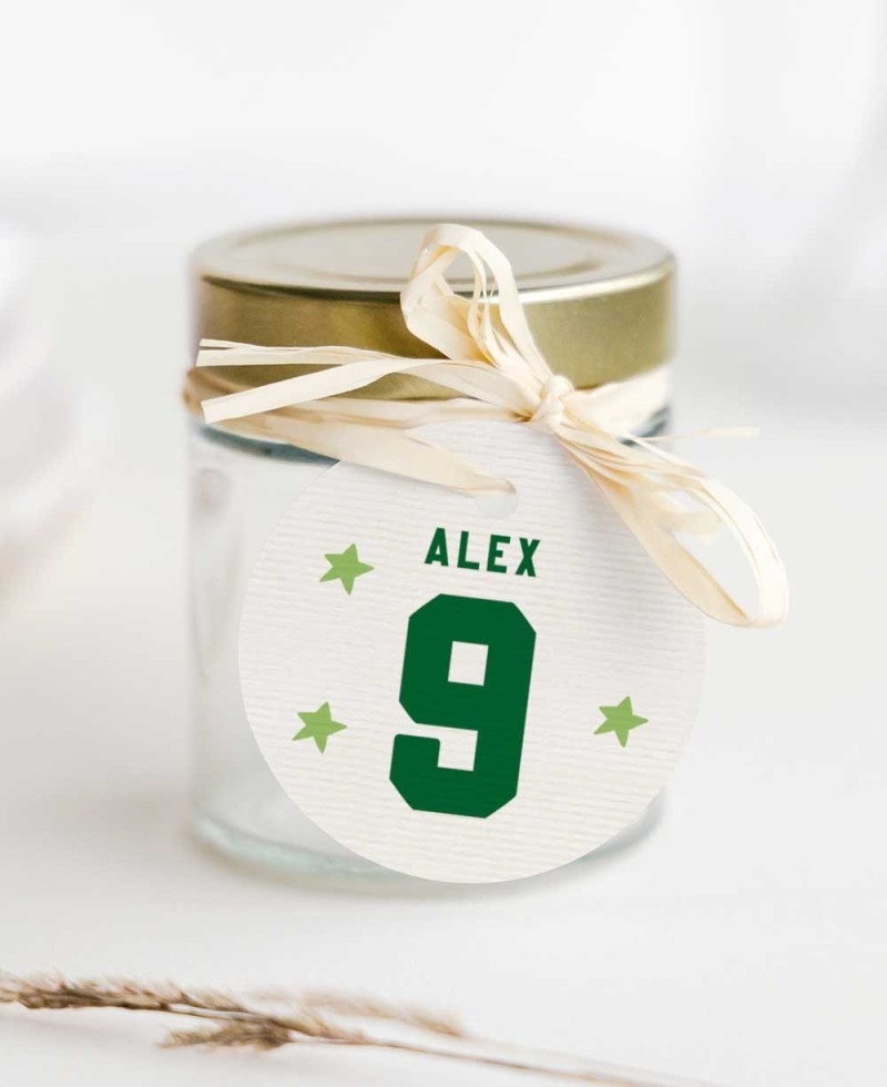 Etichetta circolare per il compleanno del calcio