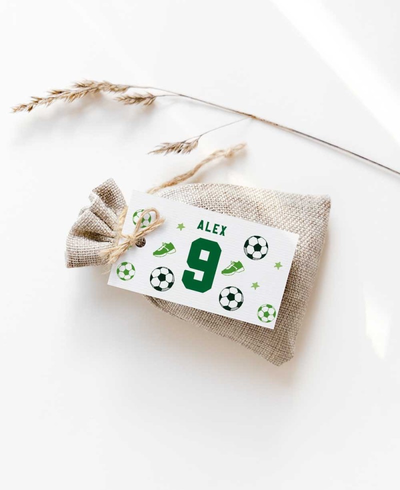 Etiquetas rectangulares de cumple fútbol Etiquetas rectangulares de cumple fútbol