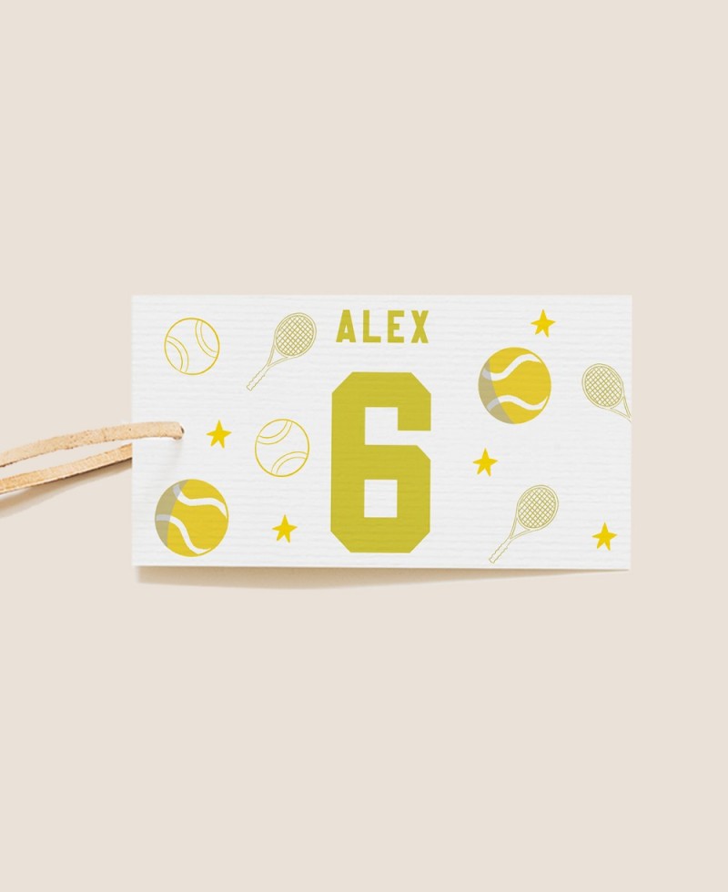 Étiquette rectangulaire pour le tennis d’anniversaire Étiquette rectangulaire pour le tennis d’anniversaire