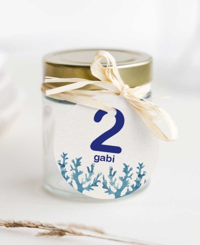 Circular label for sea birthday