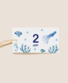Etichetta rettangolare per compleanno mare
