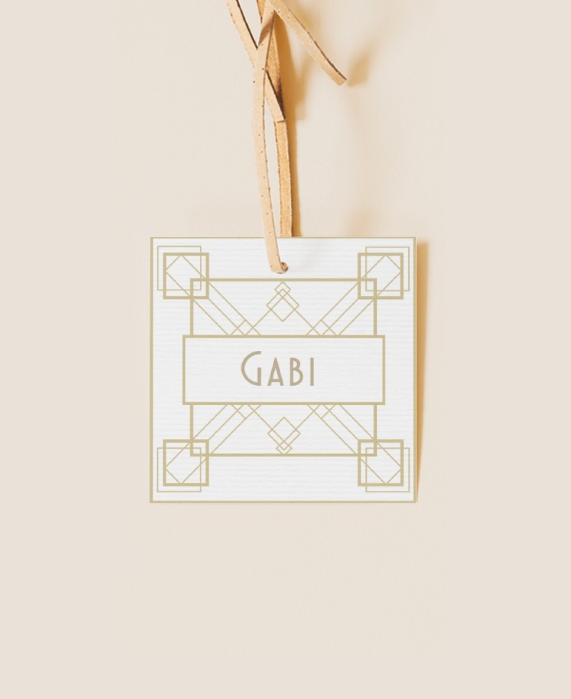 Etiqueta quadrada para o aniversário do Big Gatsby