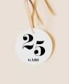 Minimalist birthday round label