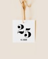 Etichetta quadrata per compleanno minimalista