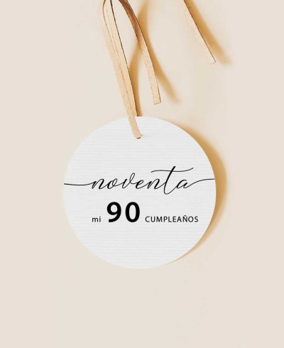 Etiqueta caligráfica redonda do aniversário