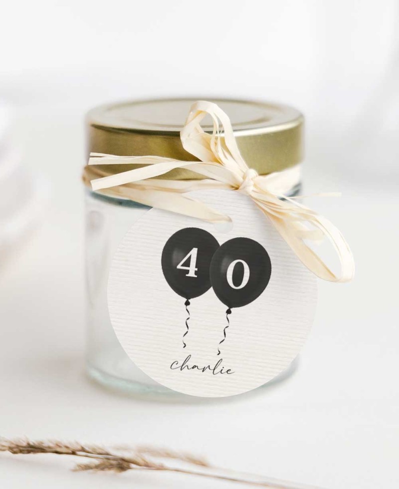 Étiquette circulaire pour anniversaire ballon