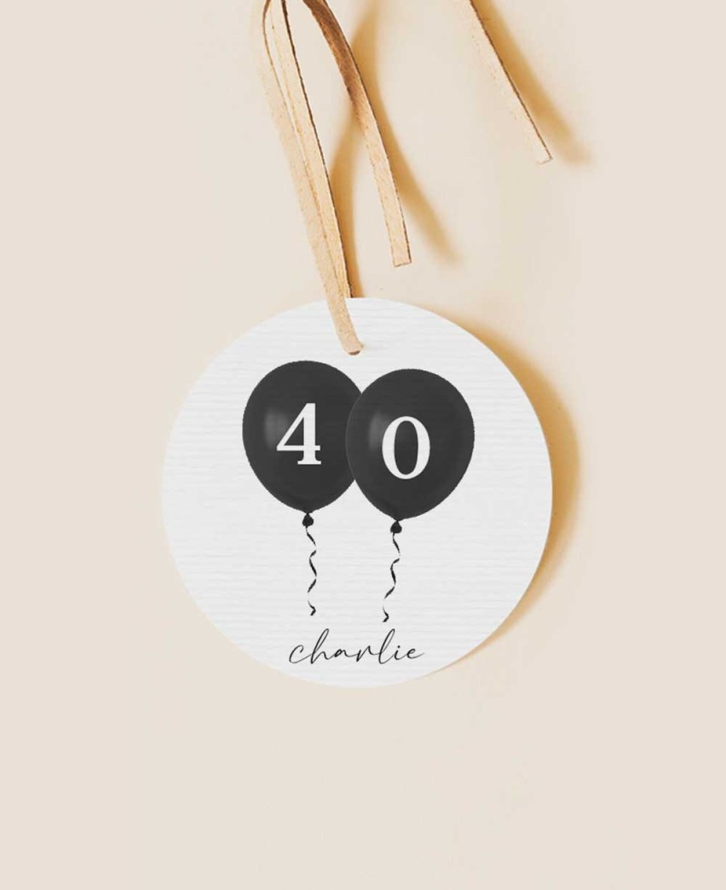 Étiquette de ballons ronds d’anniversaire