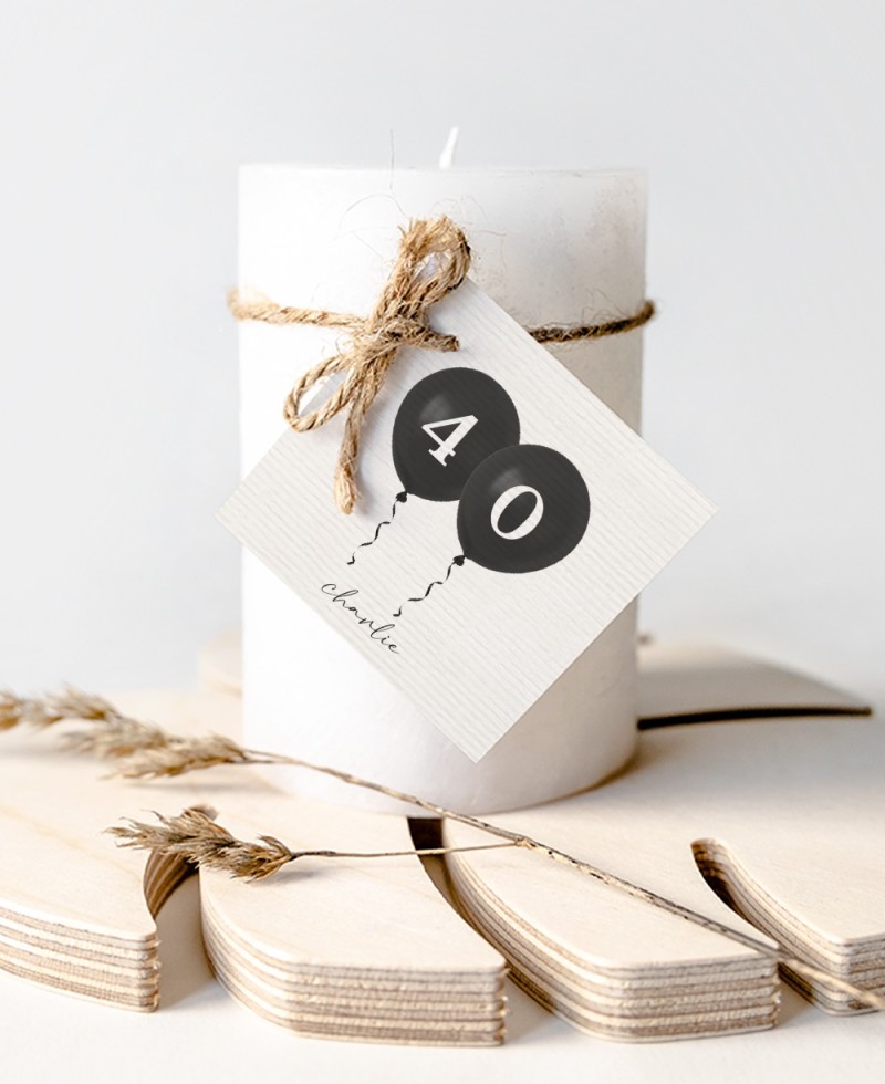 Square Birthday Balloons Labels