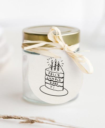 Circular label for birthday cake