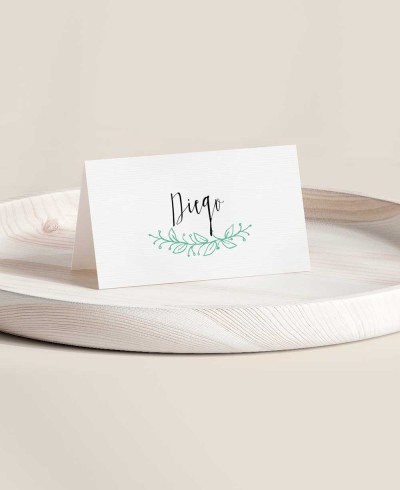Gefaltete Platzmarke für Polaroid-Hochzeiten