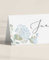 Zoom elegante segnaposto matrimonio ortensie blu