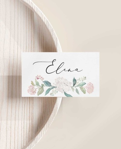 Espace réservé pour les faveurs de mariage d’hortensia rose