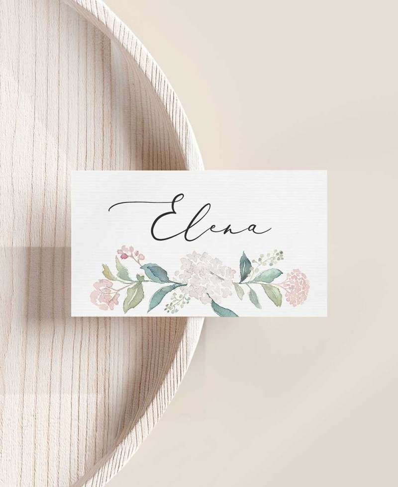 Espace réservé pour les faveurs de mariage d’hortensia rose Espace réservé pour les faveurs de mariage d’hortensia rose