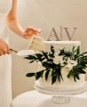 Vue d’ensemble cake topper personnalisé avec initiales