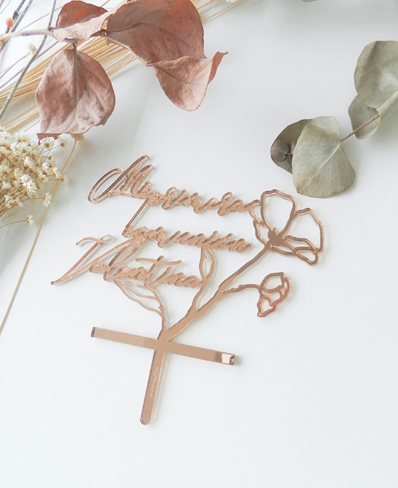 Top View Cake Topper para casamentos