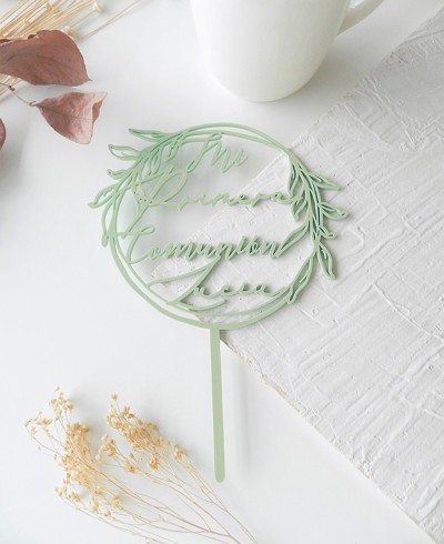 Top view cake topper for communions