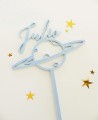 Zoom cake topper con nome sul pianeta Saturno