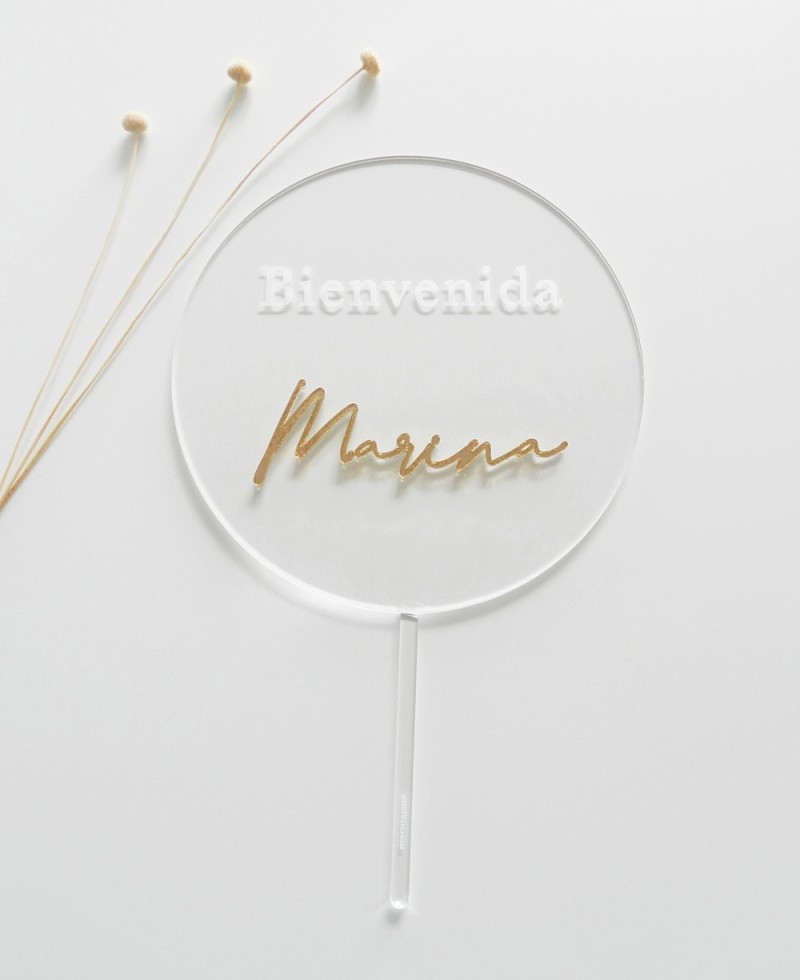 Vista superior cake topper para bienvenidas Vista superior cake topper para bienvenidas