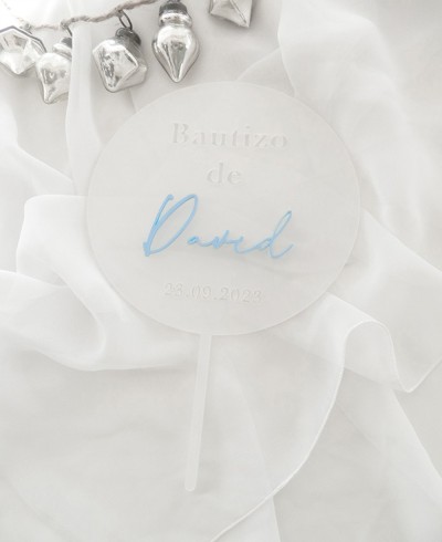 Top view cake topper for baptisms