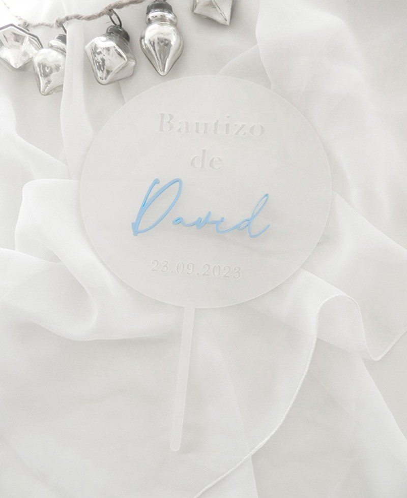Top view cake topper for baptisms