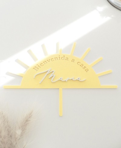 Top view cake topper for welcome