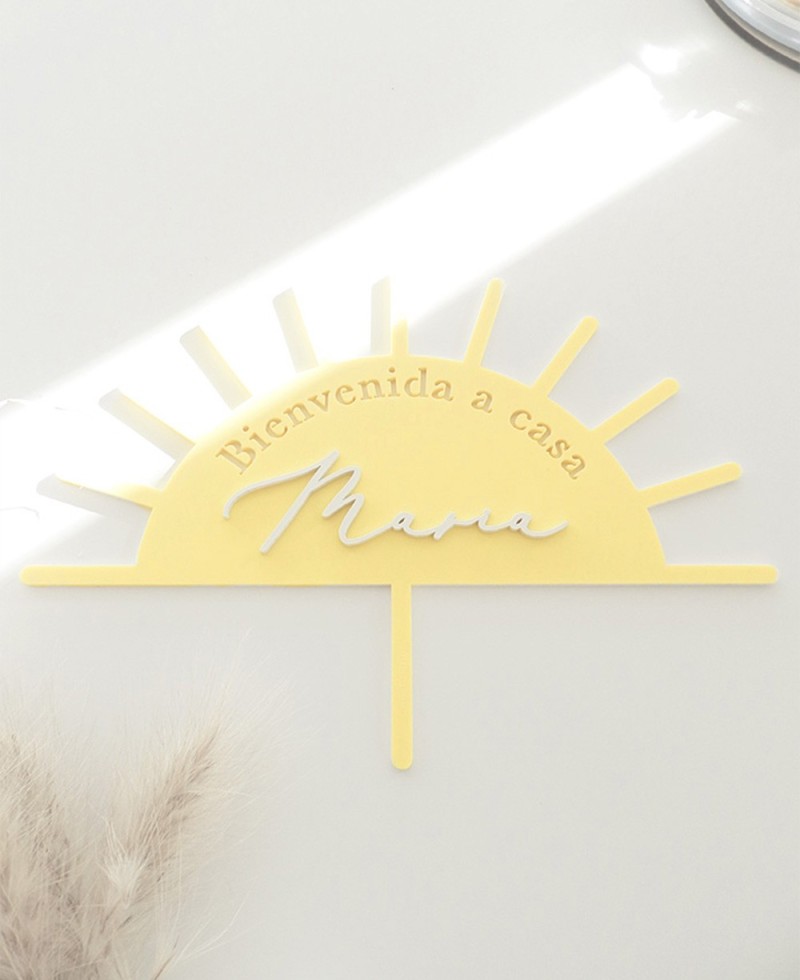Vista superior cake topper para bienvenidas Vista superior cake topper para bienvenidas