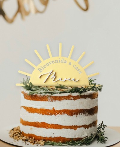 Visão geral Personalizado Sun Cake Topper com nome