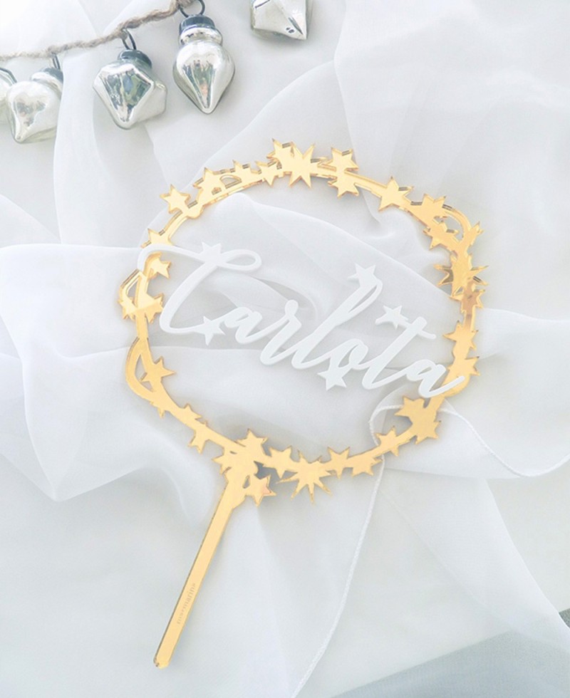Vista superior cake topper para celebraciones Vista superior cake topper para celebraciones