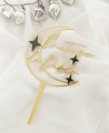 Vista superior cake topper luna para bautizos