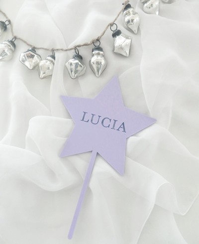 Vista superior cake topper estrella