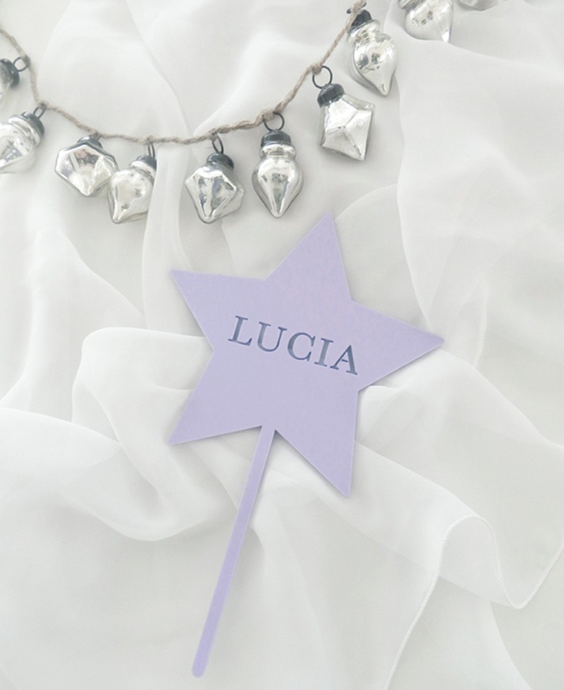 Vista superior cake topper estrella