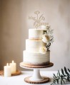 Vue d’ensemble Cake Topper personnalisé avec des noms sur deux œillets