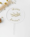 Top View Cake Topper para casamentos