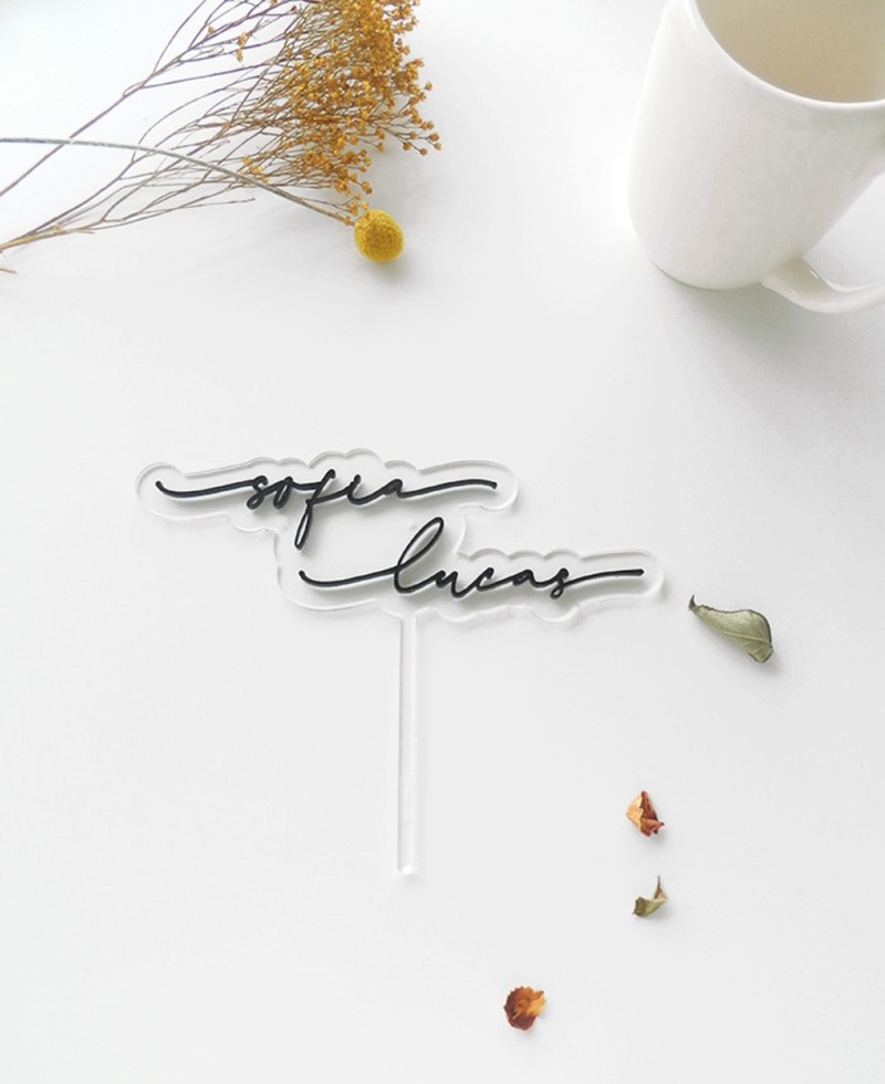 Top View Cake Topper para casamentos Top View Cake Topper para casamentos