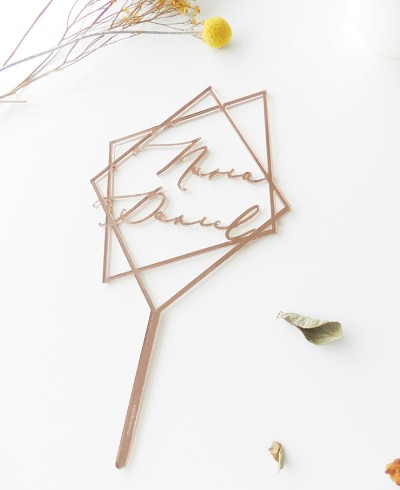 Top View Cake Topper para casamentos