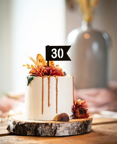 Vue d’ensemble bannière de décoration de gâteau personnalisée avec chiffre d’année