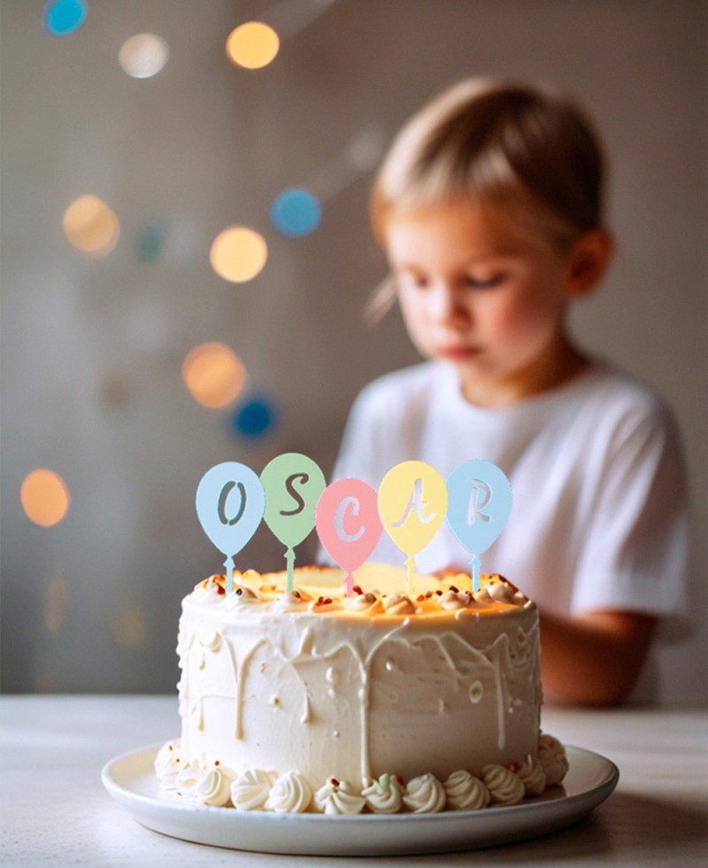 Panoramica Cake Topper Palloncini personalizzati con nome Panoramica Cake Topper Palloncini personalizzati con nome