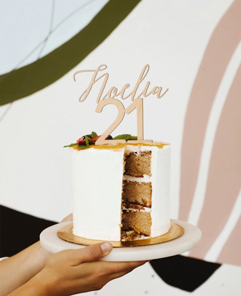 Visão geral topper de bolo personalizado com nome e idade Visão geral topper de bolo personalizado com nome e idade