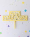 Topper do bolo da vista superior para felicitar o aniversário