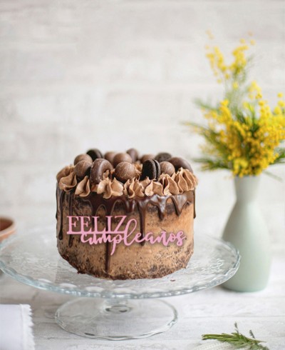 Visão geral Cake Topper Front Happy Birthday