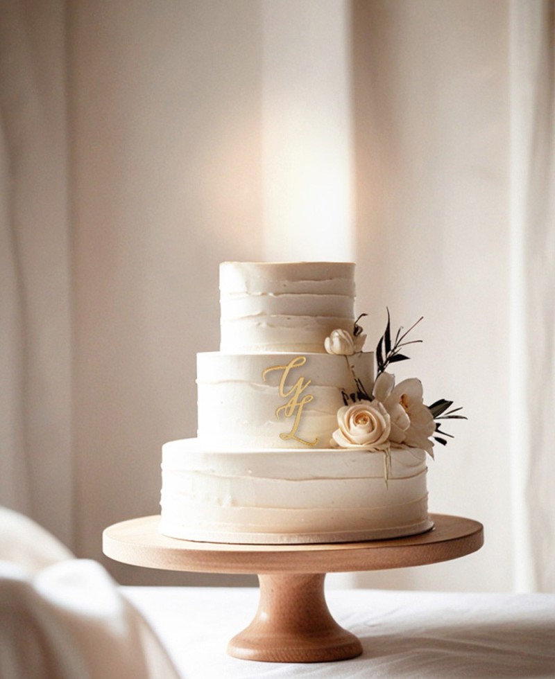 Panoramica cake topper personalizzato con iniziali Panoramica cake topper personalizzato con iniziali