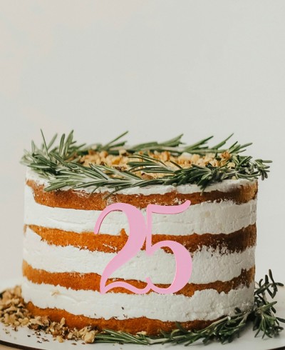 Vue d’ensemble cake topper personnalisé avec des années