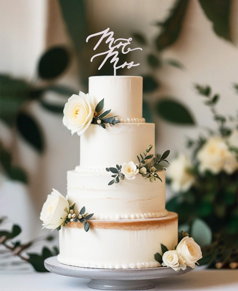 Vue d’ensemble cake topper « Mr & Mrs » Vue d’ensemble cake topper « Mr & Mrs »